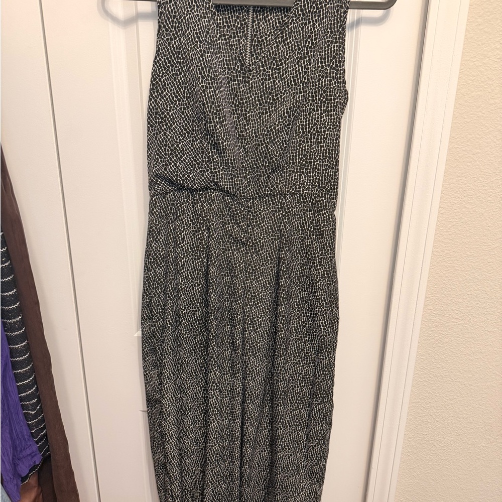Mint Black and White Textured Jumpsuit